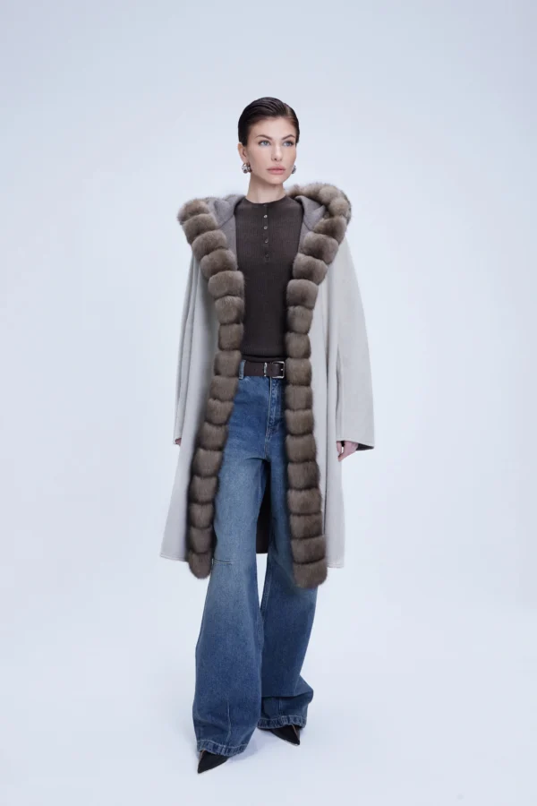 Пальто с капюшоном, кашемир Loro Piana 1
